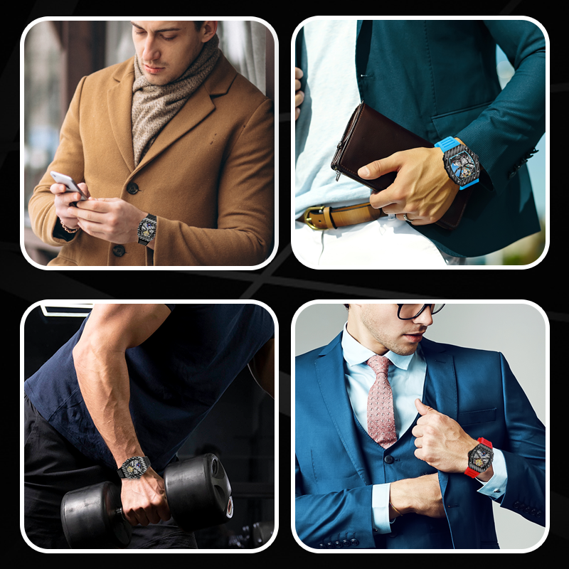 Men Carbon Automatic Mechanical Watch