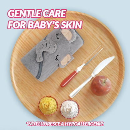 Fleece Cute Baby Cartoon Hugging Blanket Bath Hooded Towel