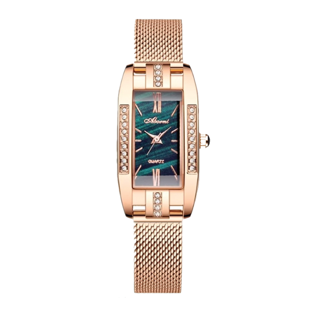 Luxury Fashion Women Leather Quartz Watch & Jewelry Set