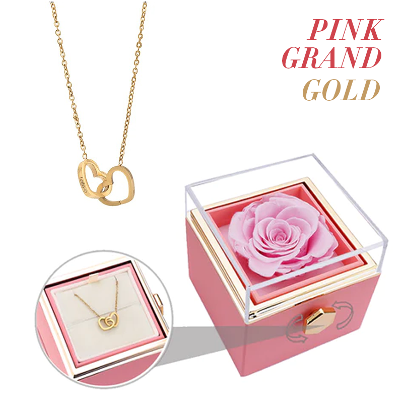 Catherine Eternal Rose Love Languages Heart Pendant Gift Box for Her on Birthday, Christmas, Mother's Day, Valentine's Day