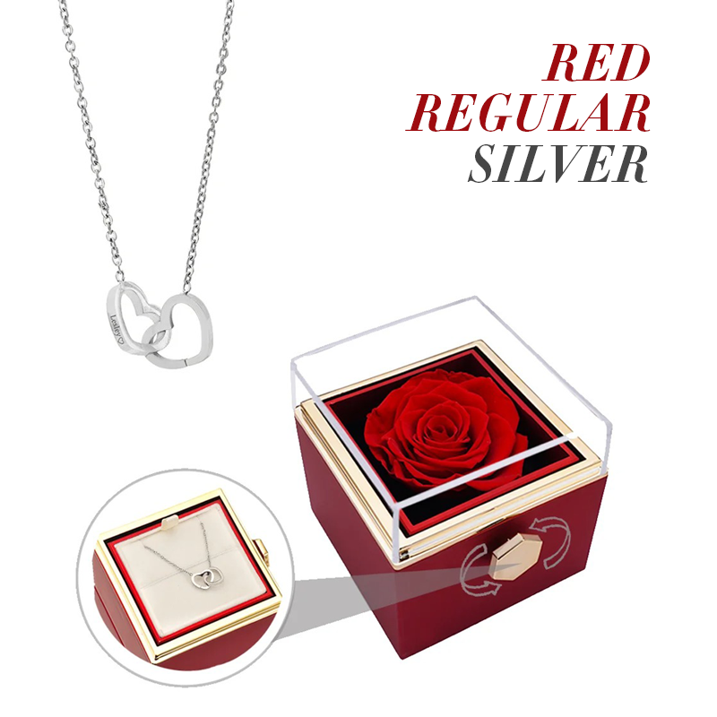 Catherine Eternal Rose Love Languages Heart Pendant Gift Box for Her on Birthday, Christmas, Mother's Day, Valentine's Day