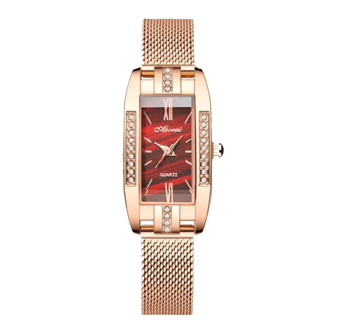 Luxury Fashion Women Leather Quartz Watch & Jewelry Set