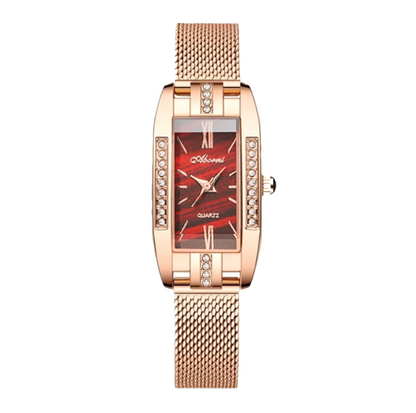 Luxury Fashion Women Leather Quartz Watch & Jewelry Set