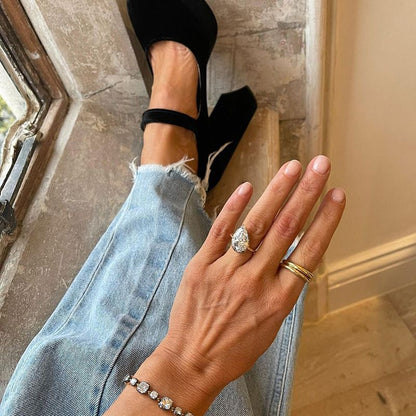 Kylie 3ct Pear Cut White Sapphire Engagement Ring