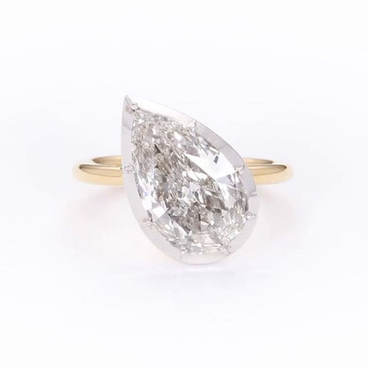 Kylie 3ct Pear Cut White Sapphire Engagement Ring