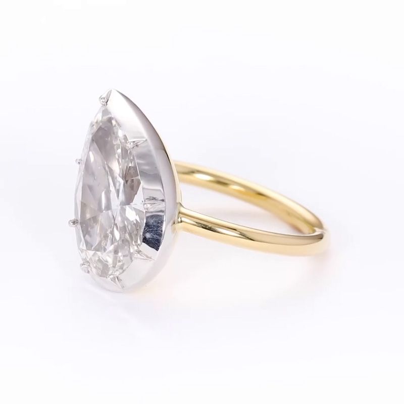 Kylie 3ct Pear Cut White Sapphire Engagement Ring