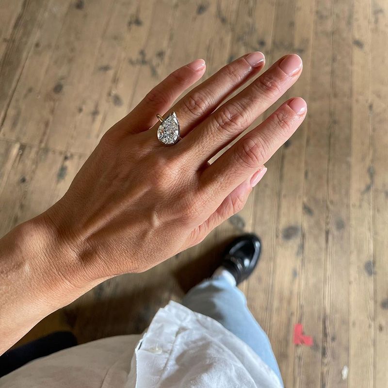 Kylie 3ct Pear Cut White Sapphire Engagement Ring