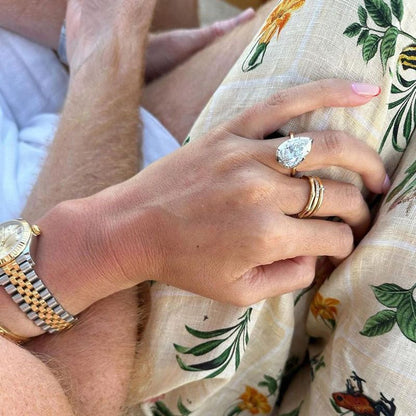 Kylie 3ct Pear Cut White Sapphire Engagement Ring