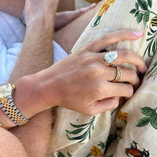 Kylie 3ct Pear Cut White Sapphire Engagement Ring