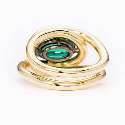 Lana 5.8ct Oval Cut Emerald Split Shank Twist Engagement Ring