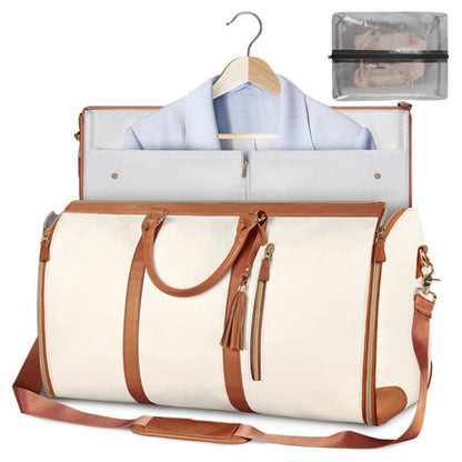 Women Water-proof Large PU Leather Garment Duffle Bags for Travel